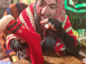 Foto della Befana con la calzetta